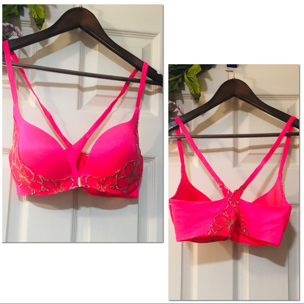 VICTORIAS SECRET Embroidered Racerback Push-Up 34D